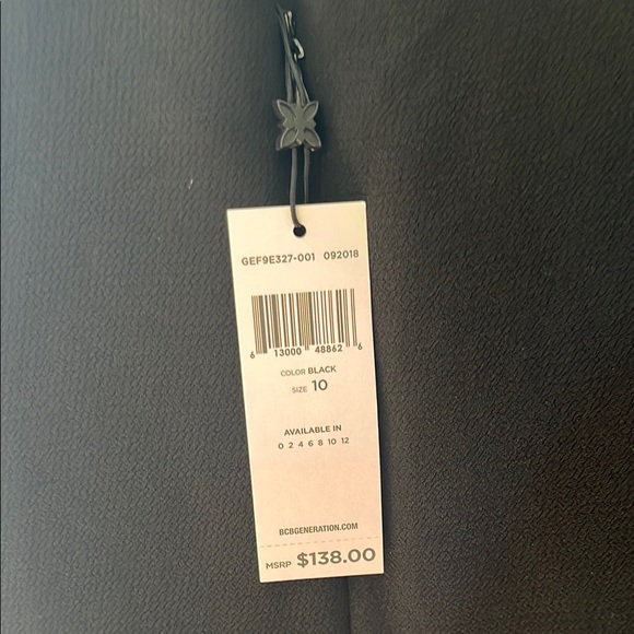 BCBGeneration Cream Long Sleeve black jumpsuit NWT - Picture 6 of 12